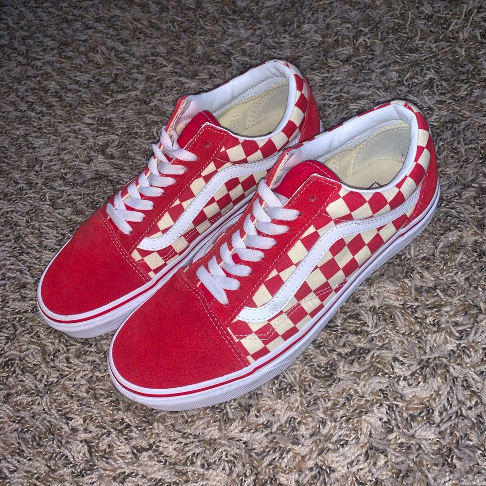 Vans red and white checkered